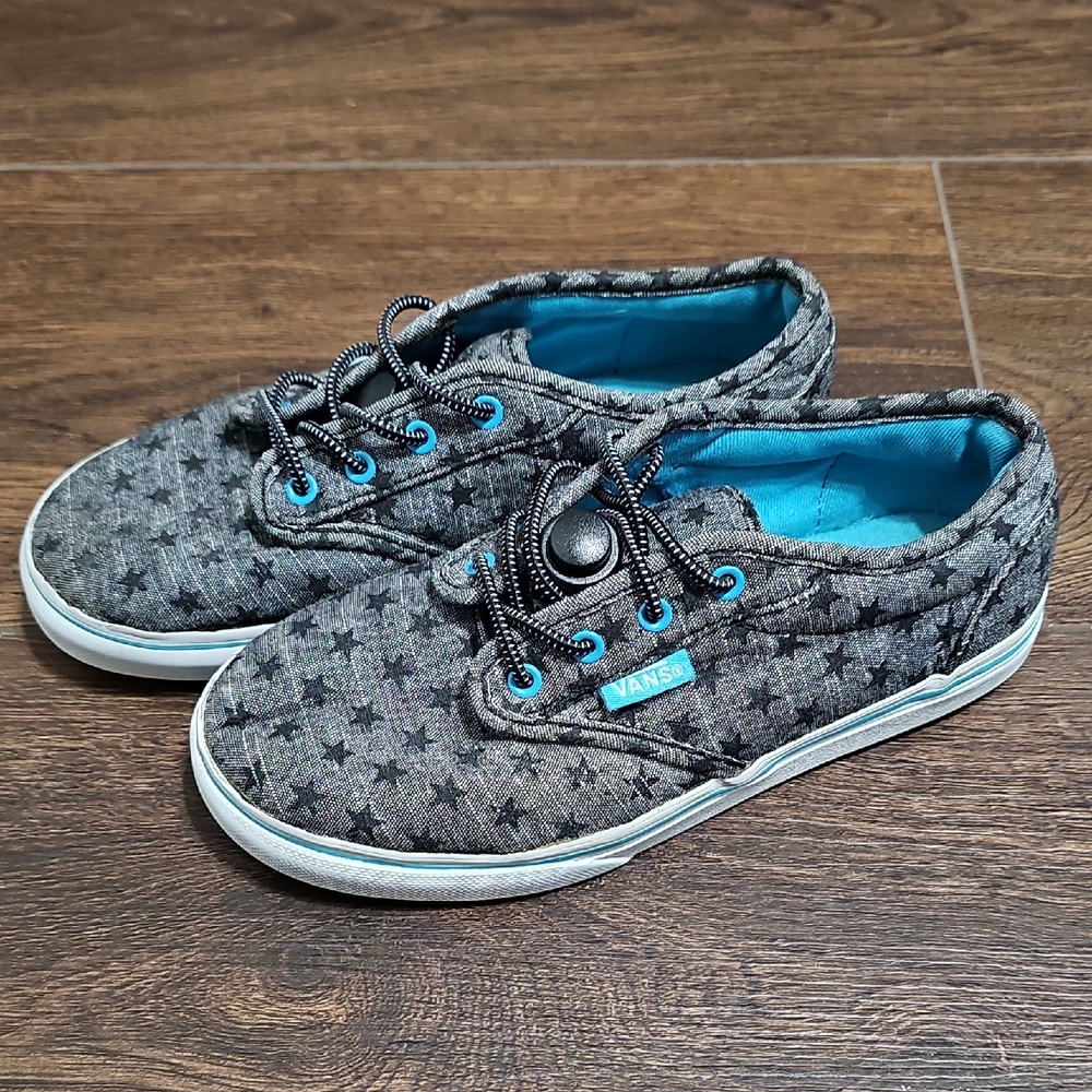 Vans Gray and Blue Geometric Sneakers